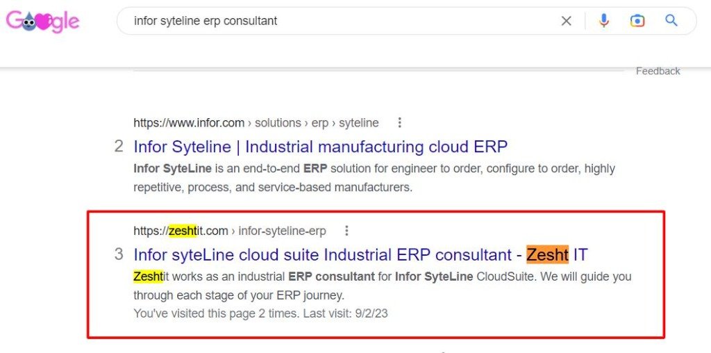 infor syteline erp consultant
